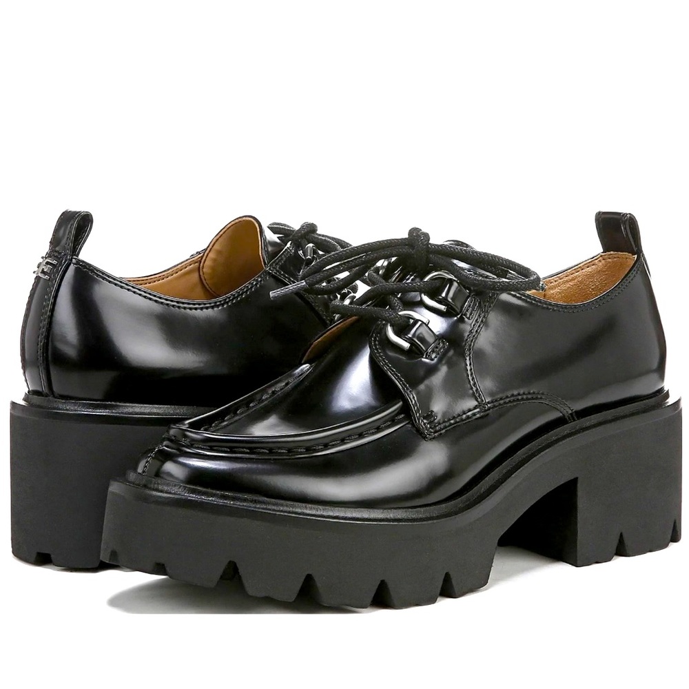 Black Size 7.5 Monna Platform Lug Sole Loafer by Sam Edelman